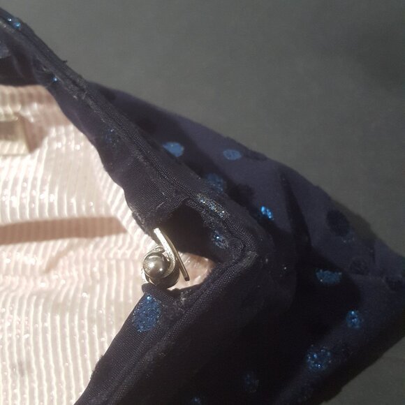 Lauren Merkin Navy Blue Clutch with Original Dust bag - Picture 2 of 6